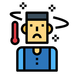 fever filled outline icon style