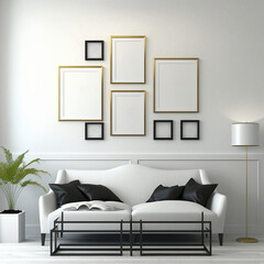 Mockup, 8 Mockup, Eight Display Frame, Showcase, Eight Blank Frame, Family Room