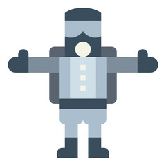 Vapor protective suit flat icon style