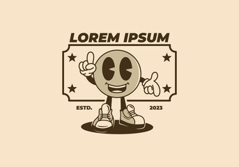 mascot character illustration of an happy doll