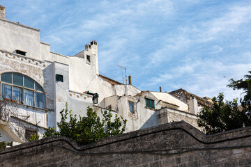 Fototapeta na wymiar Details from old stone castle in the city of Castellaneta