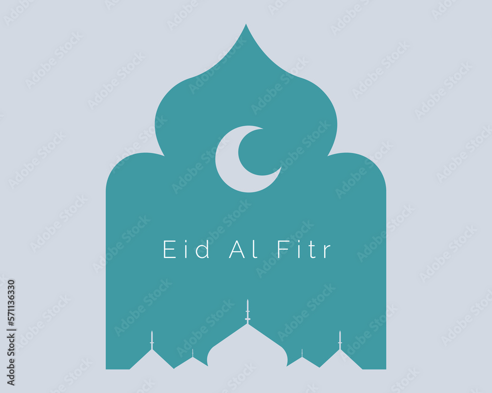 Wall mural eid al fitr flat greeting template