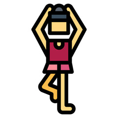 yoga filled outline icon style