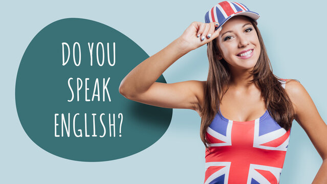 Happy young student learning English