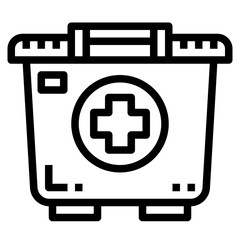 first aid kit line icon style