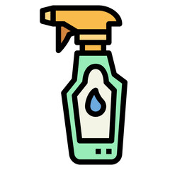 Glass Cleaner filled outline icon style