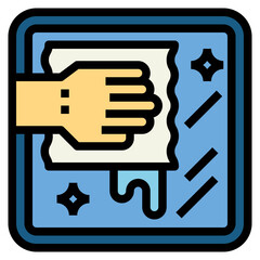 glass cleaning filled outline icon style