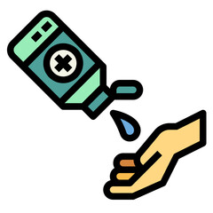 hand sanitizer filled outline icon style