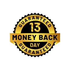 money back guaranteed badge in gold color
