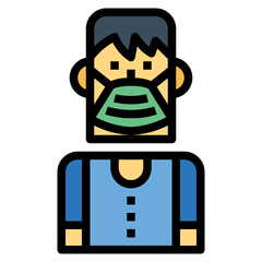Hygiene Mask filled outline icon style