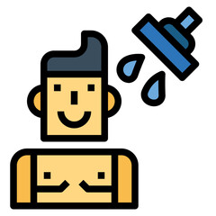 Fototapeta premium shower filled outline icon style