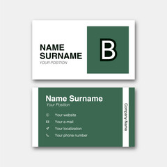 Logo alphabet letter "B", with business card template. Vector graphic design elements for company logo. Editable vector design.