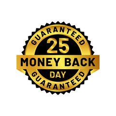 money back guaranteed badge in gold color