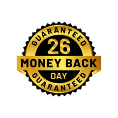money back guaranteed badge in gold color