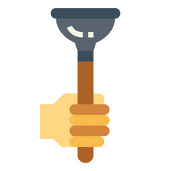 plunger flat icon style