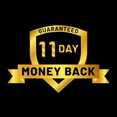 money back guaranteed badge in gold color