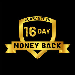 money back guaranteed badge in gold color