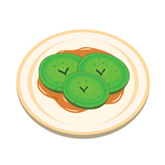 Indonesian traditional snack food Sorabi baked and pandanus