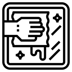 glass cleaning line icon style