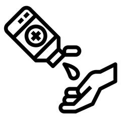 hand sanitizer line icon style