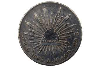 Moneda de 8 reales 1896, República Mexicana, 8R C 1896
