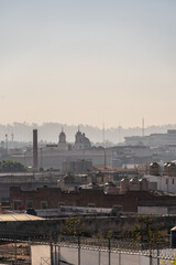 Beautiful panoramic view of the city of Puebla in Mexico. Sunset.