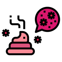 poop filled outline icon style