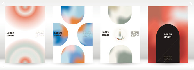 Futuristic  Fluid Gradient Vector Cover. Holographic Abstract Background Poster Design Template. Minimal Neon Design Concept for Your Business Card, Annual Report, Catalogs, Brochure.