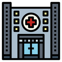 Obraz premium hospital filled outline icon style