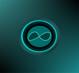 Blue object with infinity illustration.