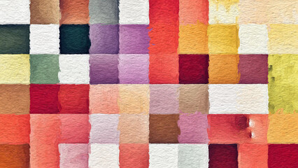 Fototapeta premium Colorful abstract mosaic with a rough texture background. Colored square pattern background. Picture for creative wallpaper or design art work. Backdrop have copy space for text.