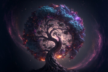 The space tree of all life and existence, Generative AI