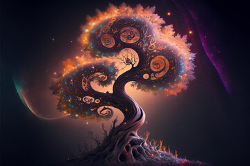 The space tree of all life and existence, Generative AI