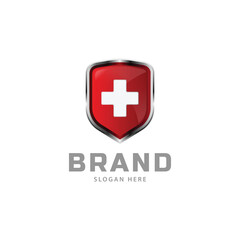 Medical and shield logo design concept
