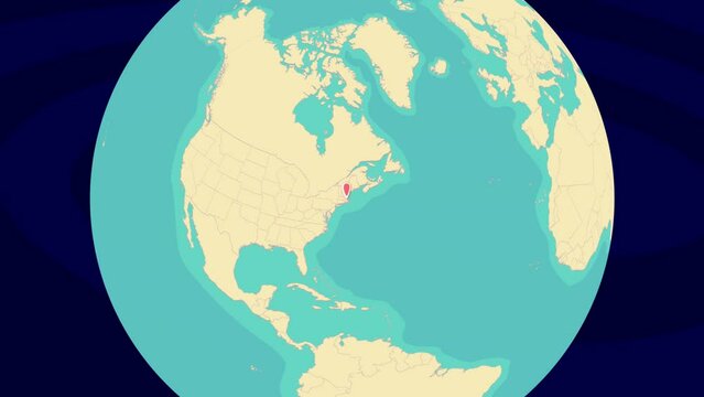 Zooming To Boston Location On Stylish World Globe
