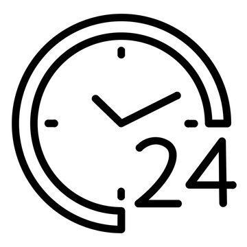 24 hour available outline icon