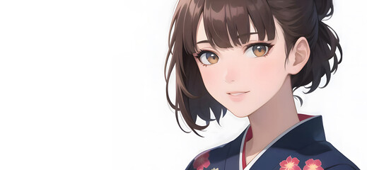 着物の女性　和服　浴衣　成人式