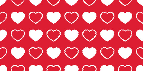 heart seamless pattern valentine vector cartoon cloud shape tile background doodle repeat wallpaper gift wrapping paper illustration design isolated red