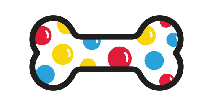 dog bone icon vector polka dot candy logo colorful symbol cartoon character illustration doodle clip art design