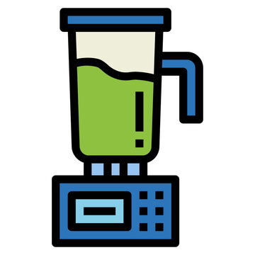 colorful blender with green liquid clip art preview