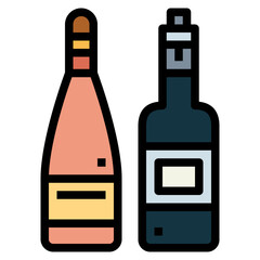 wine filled outline icon style