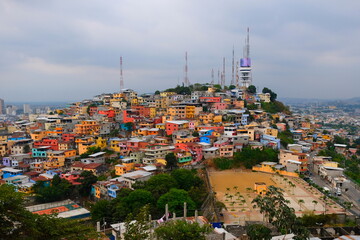 Obraz premium Colorful Santa Ana hill in Guayaquil, Ecuador
