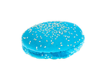 blue burger bun isolated