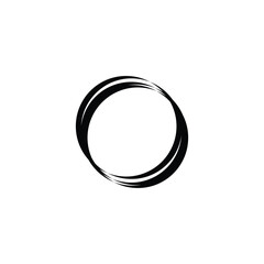 Circle logo template. Grunge ink circle made of black paint