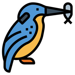 kingfisher filled outline icon style