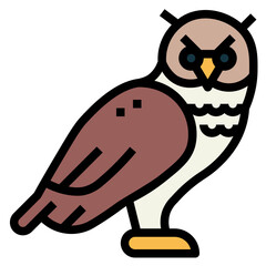 owl filled outline icon style