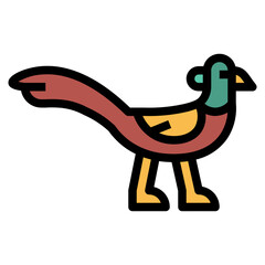pheasant filled outline icon style