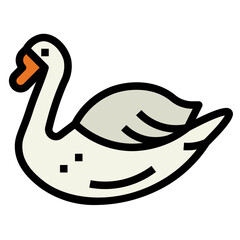 swan filled outline icon style