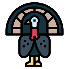 turkey filled outline icon style