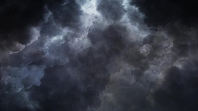 the roar of a storm of dark clouds at night.